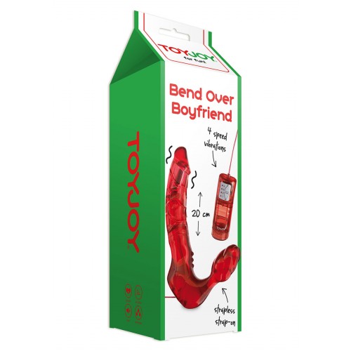 Фото товара: Безремневой вагинальный страпон с вибратором Bend Over Boyfriend Red - 21 см., код товара: 3006009696 / Арт.4851, номер 2
