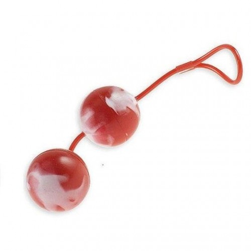 Купить Красно-белые вагинальные шарики  со смещенным центром тяжести Duoballs код товара: 2K839MRD BCD GP/Арт.4928. Секс-шоп в СПб - EROTICOASIS | Интим товары для взрослых 