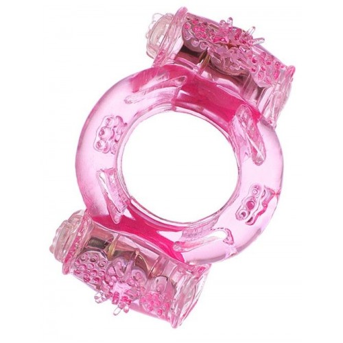 Купить Розовое виброкольцо с двумя виброэлементами код товара: 818033-3/Арт.5297. Секс-шоп в СПб - EROTICOASIS | Интим товары для взрослых 