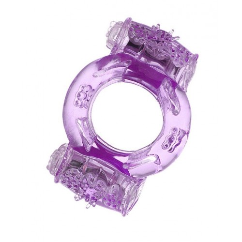 Купить Фиолетовое виброкольцо с двумя вибропульками код товара: 818033-4/Арт.5725. Секс-шоп в СПб - EROTICOASIS | Интим товары для взрослых 