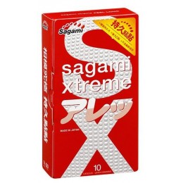 Утолщенные презервативы Sagami Xtreme Feel Long с точками - 10 шт.