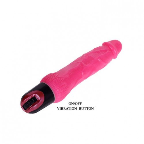 Фото товара: Ярко-розовый вибратор-реалистик с колёсиком - 24 см., код товара: BW-048003-0101/Арт.24762, номер 4