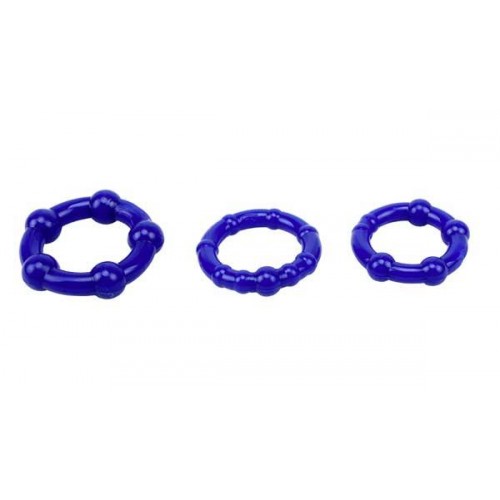 Купить Набор из 3 синих стимулирующих колец Beaded Cock Rings код товара: CN-330300013/Арт.27629. Секс-шоп в СПб - EROTICOASIS | Интим товары для взрослых 