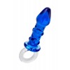 Фото товара: Синяя стеклянная анальная втулка с ручкой-кольцом - 16 см., код товара: 912210/Арт.28486, номер 1