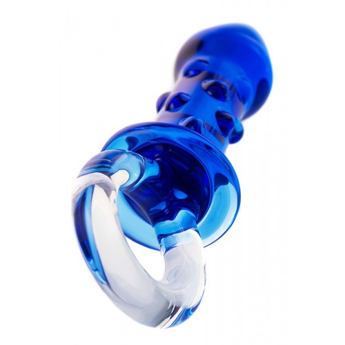 Фото товара: Синяя стеклянная анальная втулка с ручкой-кольцом - 16 см., код товара: 912210/Арт.28486, номер 3