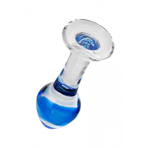 Фото товара: Стеклянная анальная втулка с синим кончиком - 11,5 см., код товара: 912198/Арт.28489, номер 1