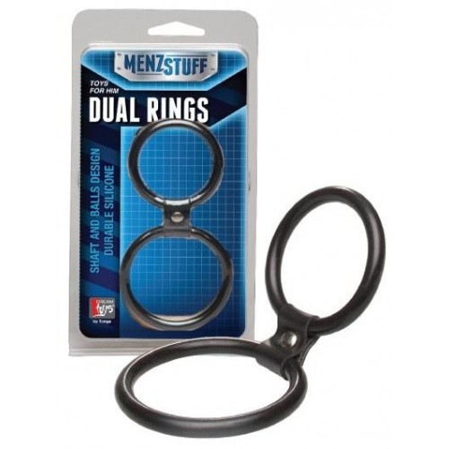 Купить Чёрное двойное эрекционное кольцо Dual Rings Black код товара: 20025/Арт.28514. Секс-шоп в СПб - EROTICOASIS | Интим товары для взрослых 