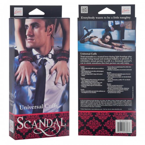 Фото товара: Атласные наручники Scandal Universal Cuffs с цепью, код товара: SE-2712-15-3 / Арт.30192, номер 1