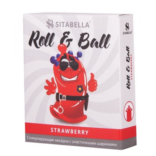 Купить Стимулирующий презерватив-насадка Roll & Ball Strawberry код товара: 1426/Арт.130863. Секс-шоп в СПб - EROTICOASIS | Интим товары для взрослых 