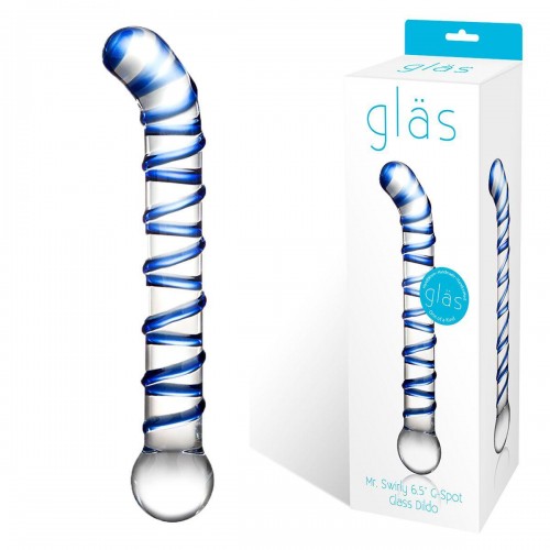 Фото товара: Изогнутый стеклянный фаллос G-Spot Glass Dildo - 17 см., код товара: GLAS-144/Арт.132594, номер 1