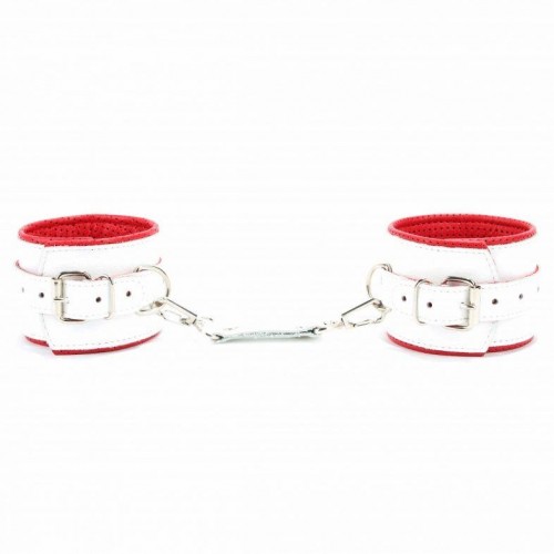 Фото товара: Бело-красные кожаные наручники  Медсестричка, код товара: 51033ars/Арт.135793, номер 2