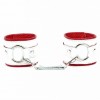 Фото товара: Бело-красные кожаные наручники с кольцом, код товара: 51026ars/Арт.135794, номер 3