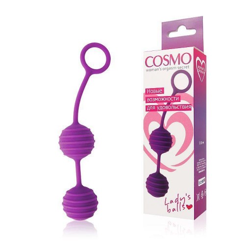 Фото товара: Фиолетовые вагинальные шарики с ребрышками Cosmo, код товара: CSM-23033/Арт.136337, номер 1