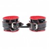 Фото товара: Чёрно-красные лаковые перфорированные наручники, код товара: 51029ars/Арт.136846, номер 5
