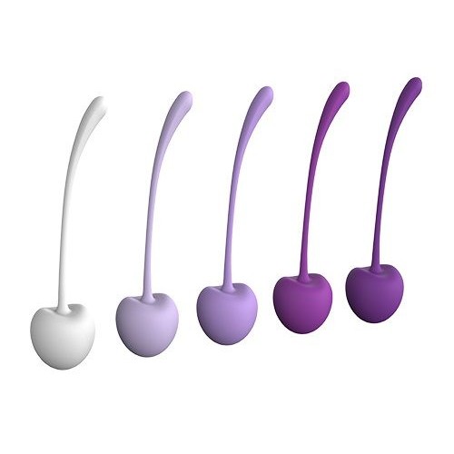 Купить Набор из 5 фиолетово-белых шариков CHERRY KEGEL EXERCISERS код товара: 21496 / Арт.137636. Секс-шоп в СПб - EROTICOASIS | Интим товары для взрослых 