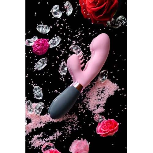Фото товара: Розовый вибромассажер Ornella с клиторальным стимулятором - 21,5 см., код товара: 230202/Арт.138933, номер 10