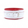 Фото товара: Бело-красный кожаный ошейник, код товара: 55046ars/Арт.139052, номер 1