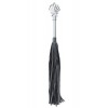 Фото товара: Черная плеть из кожи с серебристой витой ручкой - 60 см., код товара: 54044ars/Арт.139054, номер 2
