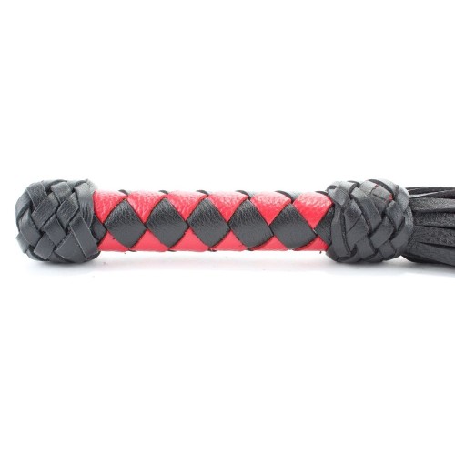 Фото товара: Черно-красная плеть с плетеной ручкой с ромбовидным узором - 45 см., код товара: 54040ars/Арт.139059, номер 2