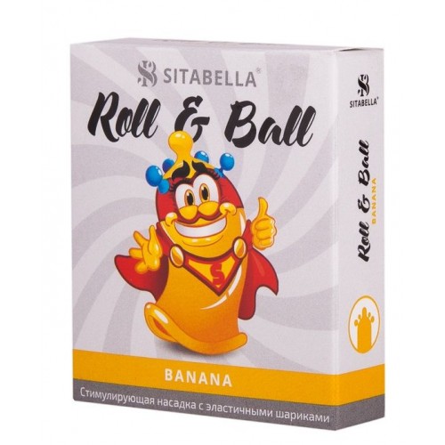 Купить Стимулирующий презерватив-насадка Roll & Ball Banana код товара: 1424/Арт.139399. Секс-шоп в СПб - EROTICOASIS | Интим товары для взрослых 