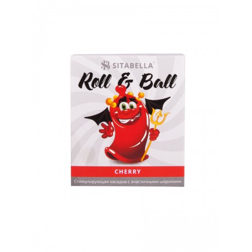 Фото товара: Стимулирующий презерватив-насадка Roll & Ball Cherry, код товара: 1425/Арт.139400, номер 1