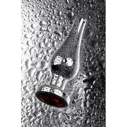 Фото товара: Серебристая удлиненная коническая анальная пробка с красным кристаллом - 10 см., код товара: 717049-9/Арт.139618, номер 3