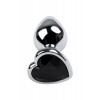 Фото товара: Серебристая коническая анальная пробка с черным кристаллом-сердечком - 7 см., код товара: 717013-5/Арт.139620, номер 3