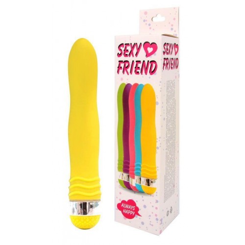Фото товара: Желтый эргономичный вибратор Sexy Friend - 17,5 см., код товара: SF-70232-4/Арт.139693, номер 1