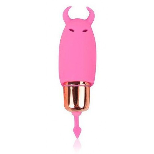 Купить Розовый силиконовый вибромассажер с рожками - 6,4 см. код товара: CSM-23068/Арт.140049. Секс-шоп в СПб - EROTICOASIS | Интим товары для взрослых 