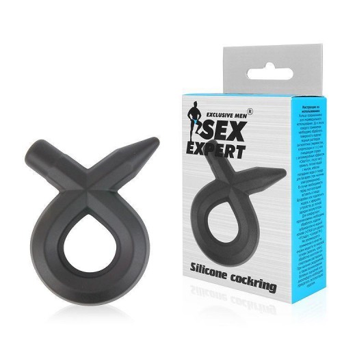 Фото товара: Черное силиконовое эрекционное кольцо Sex Expert, код товара: SEM-55150/Арт.140302, номер 1