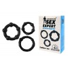 Фото товара: Набор из трех черных эрекционных колец Sex Expert, код товара: SEM-55002/Арт.140420, номер 1