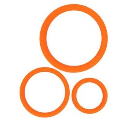 Купить Набор из 3 эрекционных колец оранжевого цвета код товара: SF-70242-08/Арт.140423. Секс-шоп в СПб - EROTICOASIS | Интим товары для взрослых 