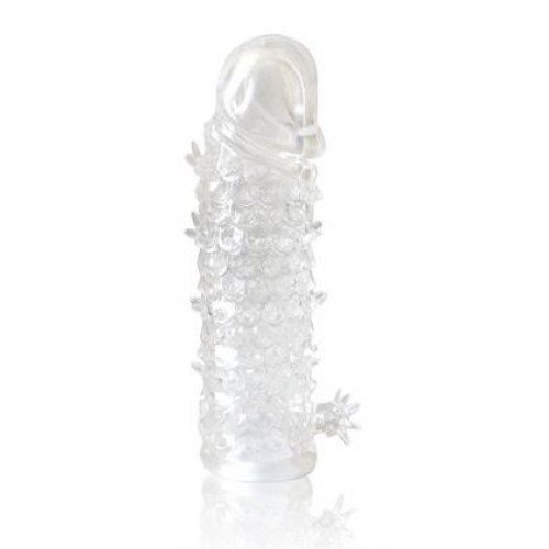Купить Закрытая прозрачная рельефная насадка Crystal sleeve - 13 см. код товара: EE-10103/Арт.140701. Секс-шоп в СПб - EROTICOASIS | Интим товары для взрослых 