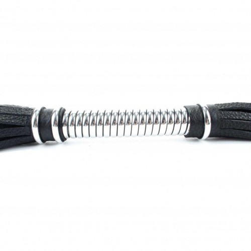 Фото товара: Черная длинная плеть с серебристой ручкой - 60 см., код товара: 54052ars/Арт.149713, номер 1