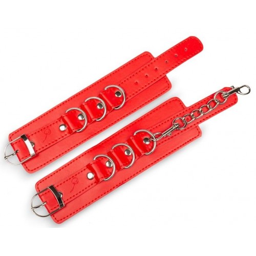 Купить Красные наручники на застежках с цепочкой код товара: DP140R / Арт.150436. Секс-шоп в СПб - EROTICOASIS | Интим товары для взрослых 