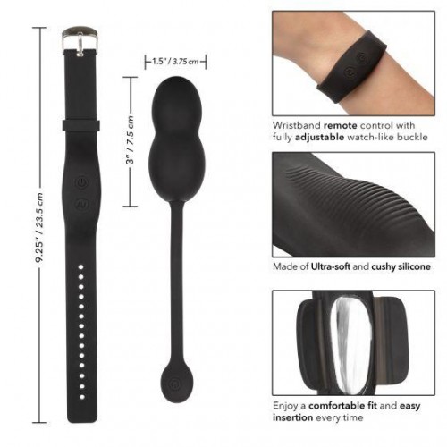 Фото товара: Черные вагинальные виброшарики с браслетом-пультом Wristband Remote Ultra-Soft Kegel System, код товара: SE-0077-27-3/Арт.151276, номер 2