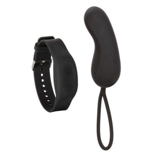 Купить Черное виброяйцо с браслетом-пультом Wristband Remote Curve код товара: SE-0077-41-3/Арт.151277. Секс-шоп в СПб - EROTICOASIS | Интим товары для взрослых 
