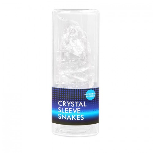 Фото товара: Закрытая рельефная насадка Crystal sleeve snakes в виде змеи с усиками - 14 см., код товара: EE-10104/Арт.151551, номер 2