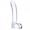 Купить Прозрачный стеклянный фаллос с мошонкой Curved G-Spot - 18 см. код товара: GLAS-153/Арт.151565. Секс-шоп в СПб - EROTICOASIS | Интим товары для взрослых 