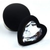 Купить Черная анальная силиконовая пробка с прозрачным кристаллом в форме сердца - 8,8 см. код товара: AP-S02-MC/Арт.151836. Секс-шоп в СПб - EROTICOASIS | Интим товары для взрослых 