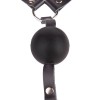 Фото товара: Чёрный кляп-шар на кожаных ремешках с пряжкой, код товара: 3006-1/Арт.159033, номер 4
