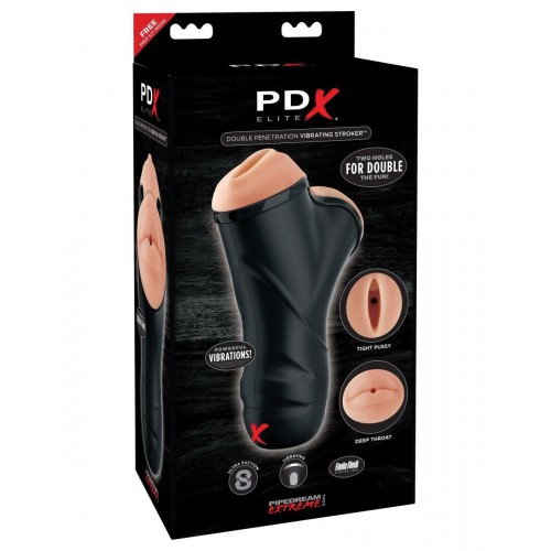 Фото товара: Мастурбатор в колбе с двумя тоннелями Double Penetration Vibrating Stroker, код товара: RD508/Арт.160209, номер 1