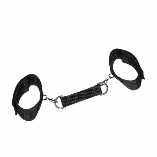 Купить Черные наручники на липучках с креплением на карабинах код товара: 960-09 BX DD/Арт.160937. Секс-шоп в СПб - EROTICOASIS | Интим товары для взрослых 