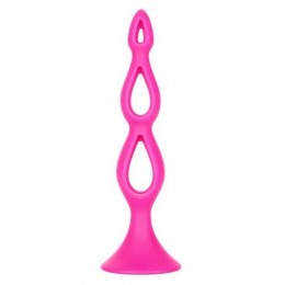 Розовая анальная елочка Silicone Triple Probe - 14,5 см.