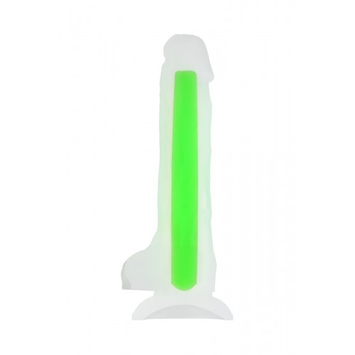 Фото товара: Прозрачно-зеленый фаллоимитатор, светящийся в темноте, Clark Glow - 22 см., код товара: 872001/Арт.164466, номер 1