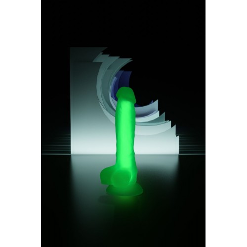 Фото товара: Прозрачно-зеленый фаллоимитатор, светящийся в темноте, Clark Glow - 22 см., код товара: 872001/Арт.164466, номер 10