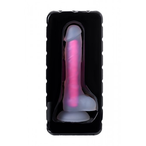 Фото товара: Прозрачно-розовый фаллоимитатор, светящийся в темноте, James Glow - 18 см., код товара: 872013/Арт.164474, номер 5