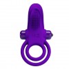 Купить Фиолетовое силиконовое эрекционное кольцо с вибрацией и подхватом мошонки код товара: BI-210203-1/Арт.165113. Секс-шоп в СПб - EROTICOASIS | Интим товары для взрослых 