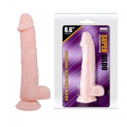 Фото товара: Телесный фаллоимитатор на присоске Super Dildo - 22 см., код товара: BW-008091N/Арт.169823, номер 1