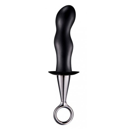 Купить Чёрный изогнутый анальный плаг ANAL PLUG WITH PLATED HANDLE код товара: 21609 / Арт.180019. Секс-шоп в СПб - EROTICOASIS | Интим товары для взрослых 